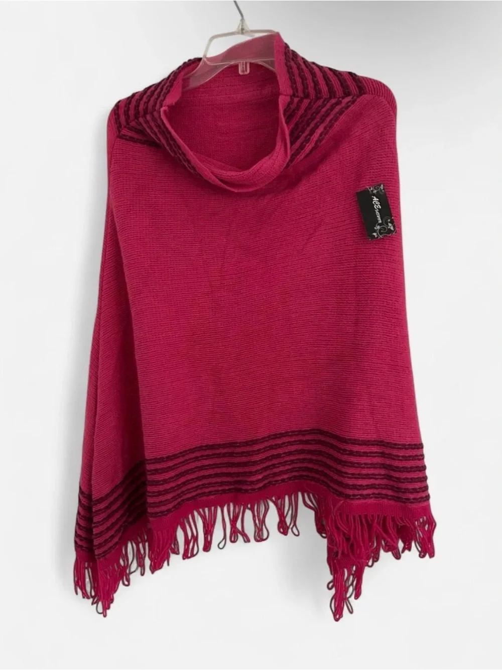 Women’s Fringe Knit Poncho
